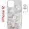 Чехол-накладка Apple iPhone 12  (598886) Kruche PRINT White roses