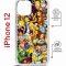 Чехол-накладка iPhone 12/12 Pro Kruche Magrope Print Симпсоны