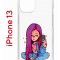 Чехол-накладка iPhone 13 Kruche Print Pink Hair
