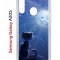 Чехол-накладка Samsung Galaxy A20S Kruche Print Лунный кот