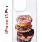 Чехол-накладка iPhone 13 Pro Kruche Print Donuts