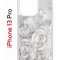 Чехол-накладка iPhone 13 Pro Kruche Print White roses