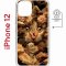 Чехол-накладка iPhone 12/12 Pro Kruche Magnet Print Котик с рыбками