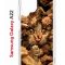 Чехол-накладка Samsung Galaxy A22/M22/M32 Kruche Print Котик с рыбками