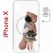 Чехол-накладка iPhone X/XS Kruche Magnet Print Девочка с мишкой