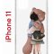 Чехол-накладка iPhone 11 Kruche Print Девочка с мишкой