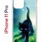 Чехол-накладка iPhone 11 Pro Kruche Print Черный кот