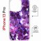 Чехол-накладка iPhone 13 Pro Kruche Magrope Print Purple leaves