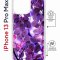 Чехол-накладка iPhone 13 Pro Max Kruche Magrope Print Purple leaves