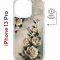 Чехол-накладка iPhone 13 Pro Kruche Magnet Print Белая роза