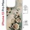 Чехол-накладка iPhone 13 Pro Max Kruche Magrope Print Белая роза