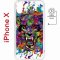 Чехол-накладка Apple iPhone X (598892) Kruche PRINT Colored beast