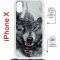 Чехол-накладка Apple iPhone X (598925) Kruche PRINT Волк