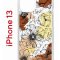 Чехол-накладка iPhone 13 Kruche Print Ягоды и Цветы