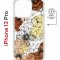 Чехол-накладка iPhone 13 Pro Kruche Print Magnet Ягоды и Цветы