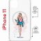 Чехол-накладка iPhone 11 Kruche Magrope Print Fashion Girl