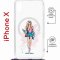 Чехол-накладка iPhone X/XS Kruche Magrope Print Fashion Girl