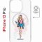 Чехол-накладка Apple iPhone 13 Pro (610631) Kruche PRINT Fashion Girl
