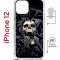 Чехол-накладка iPhone 12/12 Pro Kruche Magrope Print Skull Hands