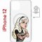 Чехол-накладка iPhone 12/12 Pro Kruche Magnet Print Tattoo Girl