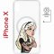 Чехол-накладка iPhone X/XS Kruche Magnet Print Tattoo Girl