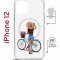 Чехол-накладка iPhone 12/12 Pro Kruche Magrope Print Велосипедная прогулка