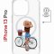 Чехол-накладка Apple iPhone 13 Pro (610631) Kruche PRINT Велосипедная прогулка