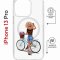Чехол-накладка iPhone 13 Pro Kruche Magrope Print Велосипедная прогулка
