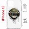 Чехол-накладка iPhone 12/12 Pro Kruche Magrope Print Кот в наушниках