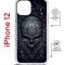 Чехол-накладка iPhone 12/12 Pro Kruche Magrope Print Череп техно
