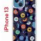 Чехол-накладка iPhone 13 Kruche Print Виниловые пластинки