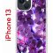 Чехол-накладка Apple iPhone 13 (606542) Kruche PRINT Purple leaves