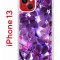Чехол-накладка Apple iPhone 13 (606542) Kruche PRINT Purple leaves