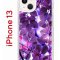 Чехол-накладка Apple iPhone 13 (606542) Kruche PRINT Purple leaves