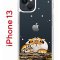 Чехол-накладка iPhone 13 Kruche Print тигр первый снег