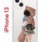 Чехол-накладка Apple iPhone 13 (606542) Kruche PRINT Девочка с мишкой