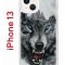 Чехол-накладка Apple iPhone 13 (606542) Kruche PRINT Волк