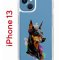 Чехол-накладка Apple iPhone 13 (606542) Kruche PRINT Доберман