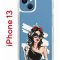 Чехол-накладка Apple iPhone 13 (606542) Kruche PRINT Фэшн леди