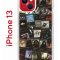 Чехол-накладка iPhone 13 Kruche Print Плейлисты