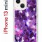 Чехол-накладка iPhone 13 mini Kruche Print Purple leaves