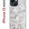 Чехол-накладка iPhone 13 mini Kruche Print White roses