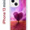 Чехол-накладка iPhone 13 mini Kruche Print Pink heart