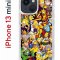 Чехол-накладка iPhone 13 mini Kruche Print Симпсоны