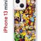 Чехол-накладка iPhone 13 mini Kruche Print Симпсоны