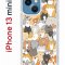 Чехол-накладка iPhone 13 mini Kruche Print Котики