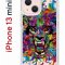 Чехол-накладка Apple iPhone 13 mini (606541) Kruche PRINT Colored beast