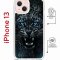 Чехол-накладка Apple iPhone 13 (610629) Kruche PRINT Дикий леопард