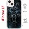 Чехол-накладка Apple iPhone 13 (610629) Kruche PRINT Дикий леопард