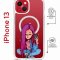 Чехол-накладка Apple iPhone 13 (610629) Kruche PRINT Pink Hair